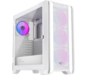 PREYON Nest Windy+ ARGB bílá / ATX / USB-A 3.0 /USB-A 2.0 / USB-C / 4x 120mm / bez zdroje / průhledná bočnice 