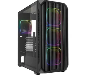 Sharkoon AK5M RGB černá / ATX / 2x USB 3.2 / 1x USB-C / 4x 120mm / bez zdroje / průhledná bočnice