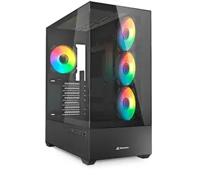 Sharkoon AK6 RGB bílá / ATX / 2x USB 3.2 / 1x USB-C / 4x 120mm / bez zdroje / průhledná bočnice
