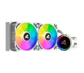 Sharkoon S80 RGB AIO 240mm bílá / 2x 120mm / 2000 RPM / 71 CFM / 35dB / 4-pin / Intel & AMD