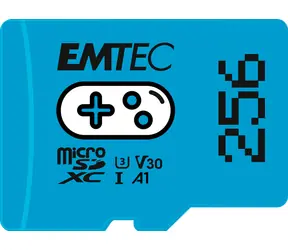 EMTEC microSD Gaming 256GB modrá / UHS-I U3 V30 A1 / čtení: 100MBs / zápis: 50MBs