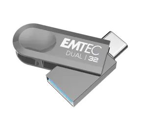 EMTEC Dual D280 USB 3.2 Type-C 32GB stříbrná / flash disk 