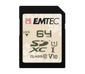 EMTEC Outdoor SD UHS-I U1 V10 64GB / čtení: 90MBs / zápis: 20MBs