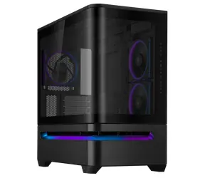 ASUS PRIME AP202 TG ARGB černá / M-ATX / 2xUSB-A + 1xUSB-C / 3x 120 mm / bez zdroje