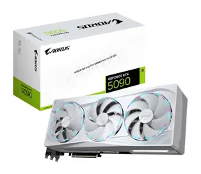 GIGABYTE AORUS GeForce RTX 5090 STEALTH ICE 32G / 2655MHz / 32GB GDDR7 / 512-bit / 1x HDMI + 3x DP / 1000W (16)