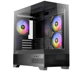 Antec CX500M ARGB černá / mATX / 2x USB-A 3.0 / 1x USB-C 3.2 Gen2 / 3x 120mm ARGB / bez zdroje / průhledná bočnice