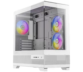 Antec CX500M ARGB bílá / mATX / 2x USB-A 3.0 / 1x USB-C 3.2 Gen2 / 3x 120mm ARGB / bez zdroje / průhledná bočnice