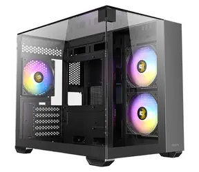 Antec CX600M Trio ARGB černá / mATX / 1x USB-A 2.0 + 3.0 / 1x USB-C 3.0 / 3x 120mm ARGB / bez zdroje / průhledná bočnice