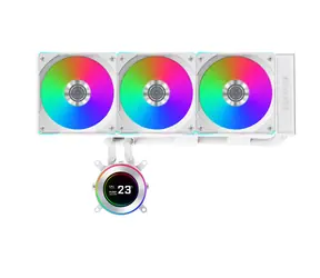 Lian Li HYDROSHIFT II LCD-C 360CL bílá / 3x 120 mm / ARGB podsvícení / 2500 RPM / 31 dB / AiO / AMD + Intel