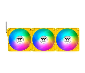 Thermaltake CT140 EX ARGB Sync PC Cooling Fan žlutá / Hydraulic Bearing / 140mm / 30.7dB @ 1800rpm / 4 pin / 3ks