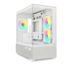 Sharkoon MK7 ARGB bílá / maATX / 2x USB-A 3.0 / 1x USB-C 3.2 / 3x 120mm ARGB / bez zdroje / průheldná bočnice