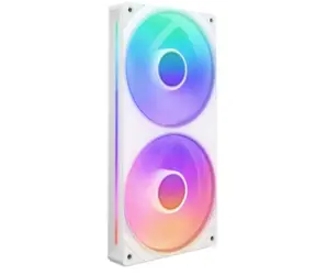 NZXT F240 RGB CORE bílá / 2x 120mm / Fluid Dynamic Bearing / 30 dB @ 2400 RPM / 75.12 CFM / 4-pin PWM + 4-pin rgb