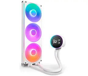 NZXT Kraken Elite 420 RGB bílá / 3x 140mm / Fluid Dynamic Bearing / 34.5 dB @ 2000 RPM / 98.61 CFM / AMD + Intel