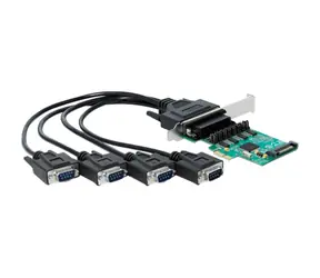 Delock PCI Express Karta na 4 x Sériový RS-232 se zdrojem napětí 
