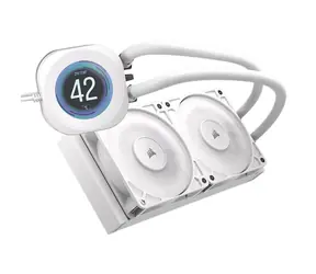 Corsair NAUTILUS 240 RS LCD bílá / 2x 120mm / LCD / 36dB / 420-2100 RPM / 72.8CFM / Intel + AMD