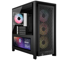 Corsair FRAME 4000D LCD RS ARGB černá / E-ATX / 3x USB-C / 4x 120mm PWM ARGB / bez zdroje / LCD / průhledná bočnice 