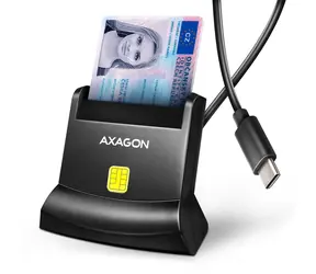 AXAGON CRE-SM4NC, USB-C čtečka kontaktních karet Smart Card (eObčanka), stojánková, kabel 1.2 m