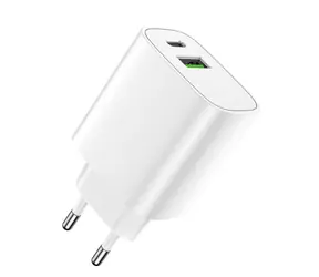 Forever LS-04 QC PD 20W Rychlonabíječka do sítě bílá / 1x USB-A 1x USB-C / QC 