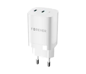 Forever GaN TC-05-35CC Rychlonabíječka do sítě bílá / 2x USB-C / 35W / PD / QC 