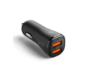 Spigen Essential (EV302) Napájecí USB-A adaptér do auta 30W černá / USB-A (18W) + USB-A (12W)