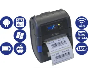Citizen CMP-30L / mobilní / 80mm / Termotiskárna / 203dpi / USB / RS232 / Wi-Fi / CPCL / černý