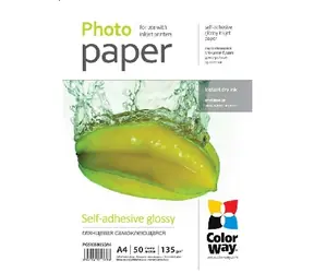 COLORWAY Fotopapír samolepicí A4 (lesklý) - 135g/m2 50ks