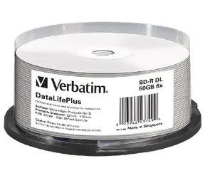 Verbatim Blu-Ray BD-R Printable 25ks / 50GB / 6x / DualLayer / Printable