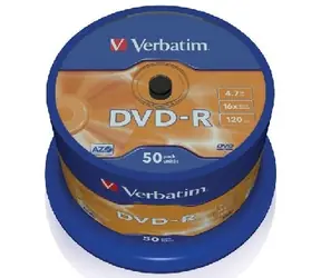 Verbatim DVD-R / 4.7 GB / 16x / Printable / 50ks cake