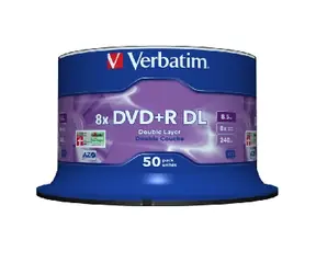 Verbatim DVD+R DL Matt Silver 50ks / 8.5 GB / 8x