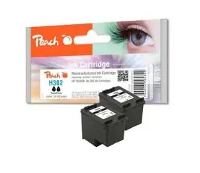 Peach Remanufactured TwinPack HP302 alternativní cartridge / OfficeJet 3830 / 2x5 ml / černá