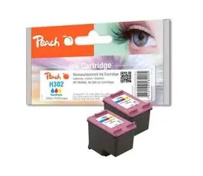 Peach Remanufactured TwinPack HP302 alternativní cartridge / OfficeJet 3830 / 2x8 ml / barevná