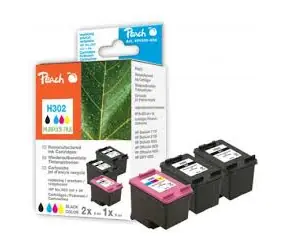 Peach Remanufactured MultiPack Plus HP302 alternativní cartridge / OfficeJet 3830 / 2x5+8 ml / MultiPack Plus