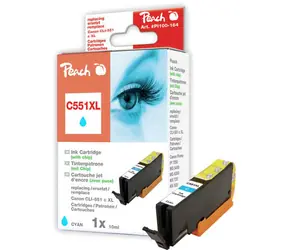 Peach CLI-551XL alternativní cartridge s čipem / Pixma MG5450 / 13ml / Modrá