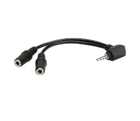 OEM redukce 4pólový jack 3.5 mm / 2x jack 3.5 mm / kabel 15cm / pro připojení mikrofonu a sluchátek