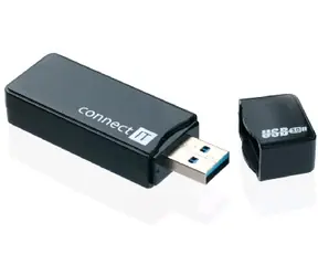 CONNECT IT USB 3.0 GEAR černá / Externí čtečka karet / USB / MicroSD / SD