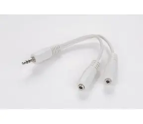 Gembird audio rozdvojka / 1x 3.5 mm M <-> 2x 3.5 mm F / 10 cm / redukce / bílá