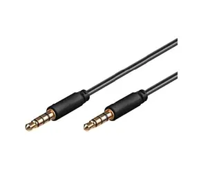 PremiumCord Kabel Jack 3.5mm 4 pinový  M/M 1.5m pro Apple iPhone, iPad, iPod