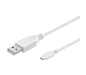 PremiumCord Kabel micro USB 2.0 A-B 3m bílá