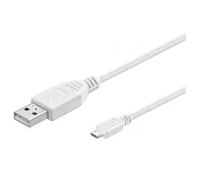 PremiumCord Kabel micro USB 2.0, A-B 5m / bílá