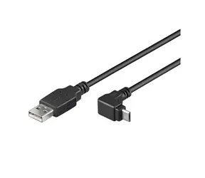 PremiumCord USB datový kabel s konektorem microUSB / lomený 90° / 1,8m /  bulk