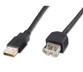 PremiumCord USB 2.0 kabel prodlužovací, A-A, 20cm / černá