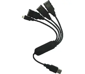 PremiumCord USB2.0 HUB 4-portový / černý kabel