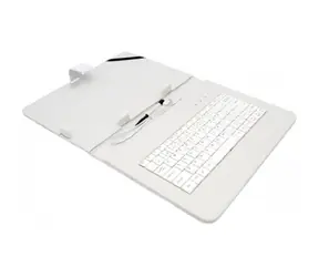 AIREN AiTab Leather Case 4 kožené pouzdro pro 10" tablet bílá / s klávesnicí USB / CZ / SK
