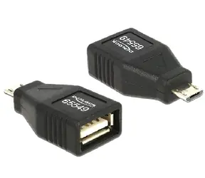 DeLock adaptér USB micro-B samec na USB 2.0-A samice / OTG / celý v pouzdru