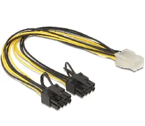 Delock kabelová redukce napájení PCI Express 6 pin samice na 2 x 8 pin samec / 30cm