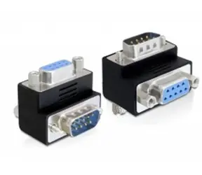 Delock adaptér Sub-D 9 pin samec > samice / 90° pravoúhlý