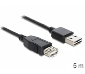 Delock kabel EASY USB 2.0 A samec > USB 2.0 A samice / prodlužovací / 5 m