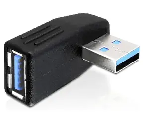 DeLock adaptér USB 3.0 samec - USB 3.0 samice pod úhlem 270° horizontálně