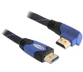 DeLock kabel High Speed HDMI s Ethernetem – HDMI A samec > HDMI A samec 2 m / pravoúhlý 
