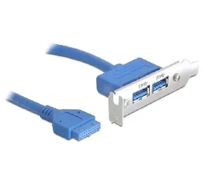 Delock záslepka 1x interní 19pin USB 3.0 - 2 x USB 3.0 A samice externí / nízký profil